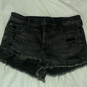 Black jean shorts